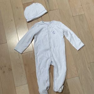 Cozy land by Morgan Lane soft stretch organic cotton bodysuit pajama & hat 12-18